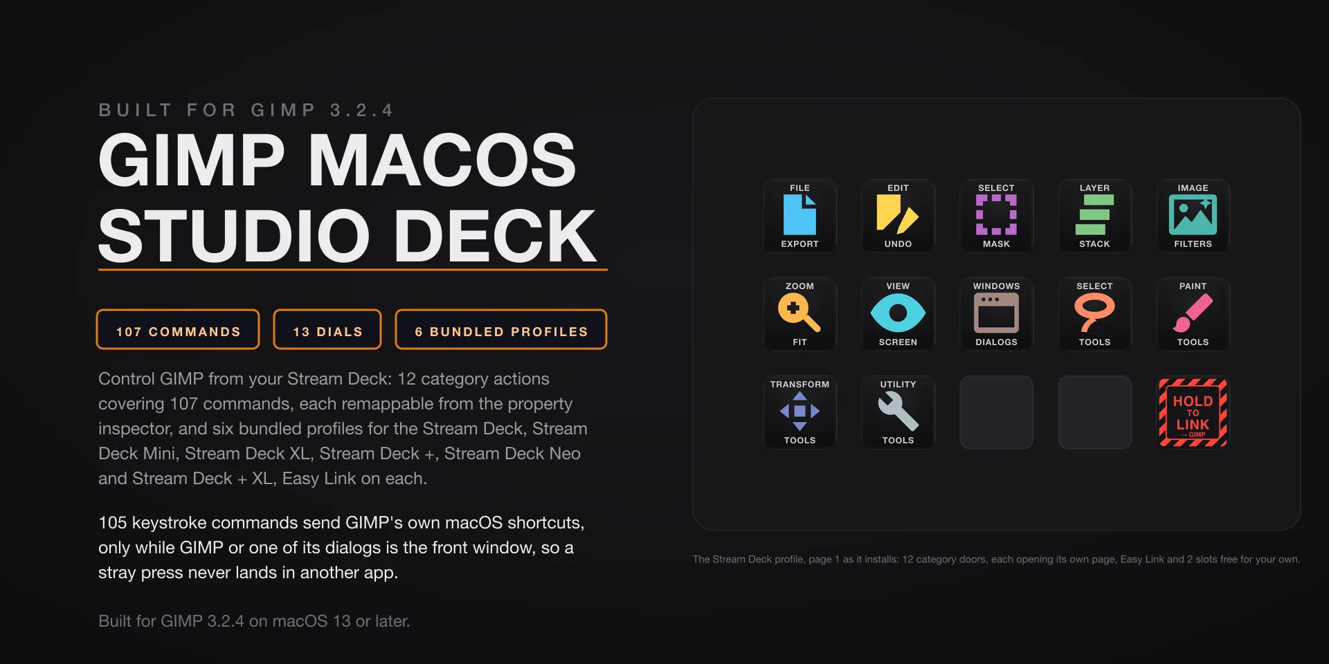 GIMP macOS Studio Deck hero slide